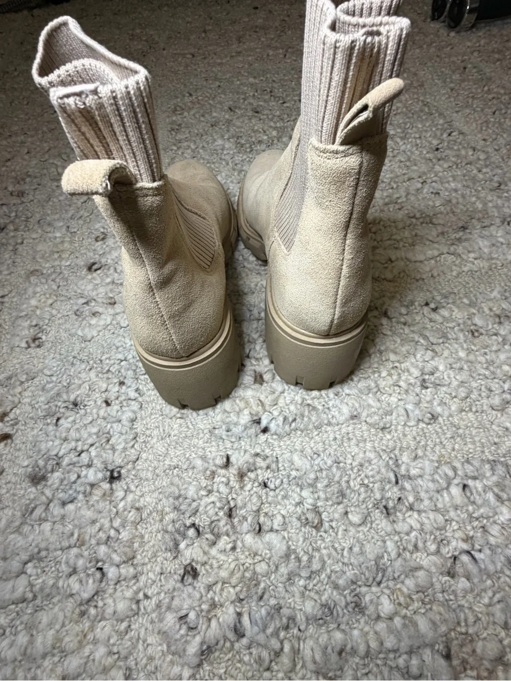 Steve Madden Tan Suede Chelsea Lug Boots